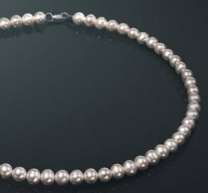 Ожерелье и бусы из жемчуга б075в40с: белый пресноводный жемчуг, серебро 925°