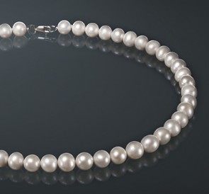 Ожерелье из жемчуга б095п40с: белый пресноводный жемчуг, серебро 925°