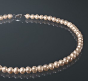Ожерелье из розового жемчуга р075в40с: розовый пресноводный жемчуг, серебро 925°