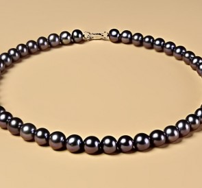 Ожерелье из жемчуга ч9505х40з: чёрный пресноводный жемчуг, золото 585°
