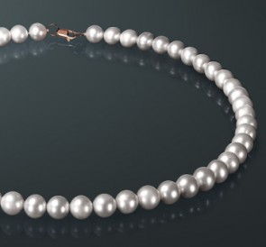 Ожерелье из жемчуга б800л40з: белый пресноводный жемчуг, золото 585°
